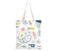 Borsa di tela di canapa di tela di canapa di animali del fumetto variopinto con le tasche per il compleanno del panno