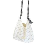 Borsa di tela di grande capacità per le donneUnique Shopping Bag Casual Borse Pratica Borsa a tracolla per uso quotidiano Borsa a tracolla regolabile, Borsa in pizzo, One Size