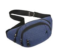 Borsa di tela in vita borsa mobile cintura telefono in esecuzione multifunzionale sport uomo marsupio 90s pack plus size vita, Blu, Taglia unica