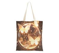 Borsa di tela media neo-realismo farfalla in una gabbia dorata Tote di tela per le donne per uso quotidiano borsa estetica