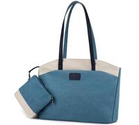 Borsa di tela per le donne 14 pollici Borsa del computer portatile di grande capacità di moda borsa della spalla con il sacchetto per lo shopping di viaggio di lavoro