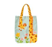 Borsa di Tela Shopper, Borsa per la Spesa in Tessuto, Shopper Bag Riutilizzabile, Sacchetto Regalo Giraffa, Tote Bag Tela, Manici Lunghi, 40 x 50 cm, Regali Utili per Donne
