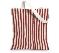 Borsa di totalizzatore a righe della tela, borse della spesa riutilizzabili d'annata, borse leggere della, Rosso, 13x15 Inch