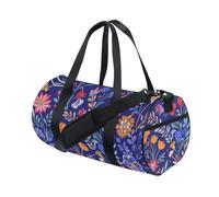 Borsa di totalizzatore blu di viaggio dell'annata floreale di notte borse di fine settimana di sport grande capacità