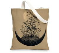 Borsa di totalizzatore botanica della tela, borse riutilizzabili ecologiche della drogheria, borse naturali leggere della tracolla, Naturale, 13x15 Inch