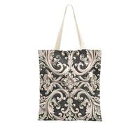 Borsa di totalizzatore del modello barocco dell'oro nero delle borse di tela con le tasche per la borsa di totalizzatore estetica di viaggio