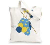 Borsa di totalizzatore della tela dei modelli del cuore, borse della spesa riutilizzabili ecologiche, borsa blu leggera della tracolla a 13x15 pollici