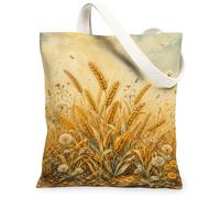Borsa di totalizzatore della tela del grano, borsa della drogheria gialla di caduta floreale naturale rustica del dente di leone 13x15 pollici, Giallo, 13x15 Inch