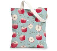 Borsa di totalizzatore della tela del modello dei frutti, borse della spesa riutilizzabili dell'annata, totalizzatore blu leggero della tracolla 13x15 pollici