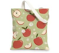 Borsa di totalizzatore della tela del modello dei frutti, borse riutilizzabili sveglie della drogheria, borse verdi leggere della tracolla 13x15 pollici