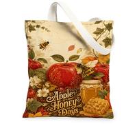 Borsa di totalizzatore della tela della frutta, borse di totalizzatore rustiche del mercato rosso di autunno delle api del miele del raccolto 13x15 pollici, Rosso, 13x15 Inch