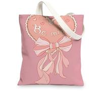Borsa di totalizzatore della tela della stampa del cuore, borse della spesa riutilizzabili sveglie, borse leggere della tracolla della pesca, Pesca, 13x15 Inch