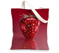 Borsa di totalizzatore della tela di progettazione del cuore, borse riutilizzabili alla moda della spesa, borse rosse leggere della tracolla, Rosso, 13x15 Inch