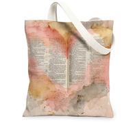 Borsa di totalizzatore della tela floreale dell'acquerello, borse riutilizzabili della drogheria del modello astratto, borse lavabili leggere dell'annata della, Pesca, 13x15 Inch