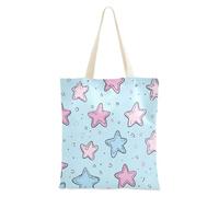 Borsa di totalizzatore di arte di scarabocchio delle stelle rosa azzurro con le tasche del regalo di nozze Tote Bag Bulk