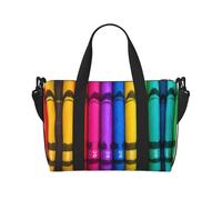 Borsa di totalizzatore di viaggio stampata pastelli colorati, borsa da palestra di grande capacità, borsa a tracolla leggera di viaggio di fine settimana, unisex