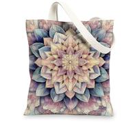 Borsa di totalizzatore floreale della tela, borse riutilizzabili artistiche, borse multicolore leggere della tracolla 33x38 pollici