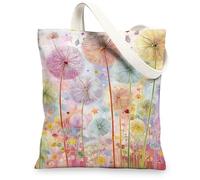 Borsa di totalizzatore floreale variopinta della tela, borse riutilizzabili artistiche, borse ecologiche leggere della tracolla, Colorato, 13x15 Inch