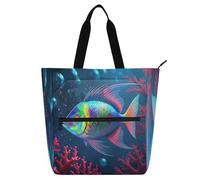 Borsa di totalizzatore impermeabile multiuso con la chiusura lampo Pesce variopinto nel sacchetto della spesa subacquea 600D Oxford del tessuto