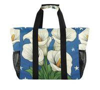 Borsa di totalizzatore pieghevole della tela di canapa della sabbia del totalizzatore di utilità del giglio di, cartone animato Calla giglio, 1 size, Moda