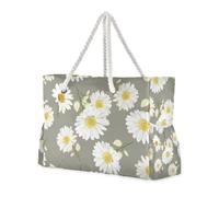 Borsa di totalizzatore portatile delle donne della margherita bianca con la borsa delle tasche laterali per le donne con i portabicchieri sul lato