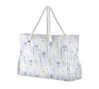 Borsa di totalizzatore portatile delle donne di colore viola-fiore e dei bianchi con le tasche laterali Borsa da viaggio portatile con i portabicchieri sul lato