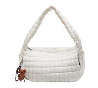 Borsa di tote trapuntata for donne grandi trapunte Piccella trapunta Picculla leggera leggera morbida borse a goccia a tracolla ricoperta di borse for hobo gonfio (bianco)