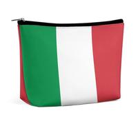 Borsa di trucco del cuoio dell'unità di elaborazione, borse cosmetiche portatili, borsa del lavaggio della bandiera giamaicana per gli uomini E, Bandiera Italiana