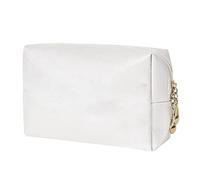Borsa di trucco di viaggio personalizzata, Sacchetto cosmetico della lettera della perla, Organizzatore bianco con cerniera a lunga durata, Borsa di trucco dell'unità di elaborazione della lettera