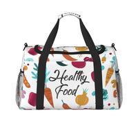 Borsa di viaggio della mano di grande capacità delle borse di viaggio dello spazio della stampa sana dell'alimento per il fine settimana dell'aereo