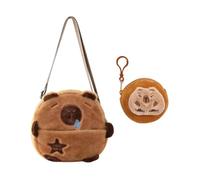 Borsa Diagonale Capibara In Peluche Da 1 Pezzo, Borsa Capibara Da 1 Pezzo, Piccoli Oggetti Sono Organizzati E Conservati, Rossetto E Cuffie.
