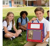 Borsa dinamica per la gestione dei compiti per la lettura | Design frontale visibile e slot per schede extra per le classi scolastiche, tasca aggiuntiva perfetta