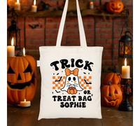 Borsa dolcetto o scherzetto Halloween con nome personalizzato, sacco di...