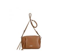 Borsa donna a tracolla - Cafè Noir - Camera bag con tasca e zip spallaccio con infilatura Cuoio