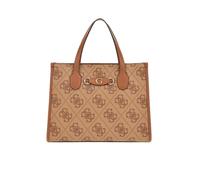 Borsa donna due manici quadrata logata Izzy Guess Latte Logo