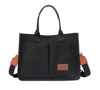 Borsa Donna Grande Borsa Lavoro Donna Borsa Porta PC Donna 15.6 Pollici per PC Computer in Tela Borsa Università Borse Tracolla Borse Tote per Scuola Business Ufficio，Marrone (Black, One Size)