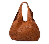 Borsa donna grande capiente traforata tracolla da lavoro ufficio shopping moda