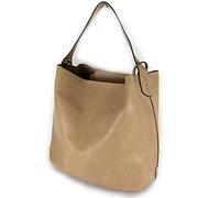 Borsa donna grande capienza capiente a spalla hobo shopping bag con tracolla tre pezzi 3 shopper giornaliera per tutti i giorni da lavoro x ufficio passeggio viaggio Kaki primavera estate 2025