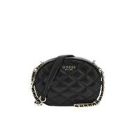 GUESS Borsa a tracolla imbottita, nera, catena dorata, EST 1981, Nero