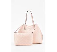 Borsa Donna GUESS VIKKY II Large Tote Rosa Intrecciata Shopping Bag con Pochette