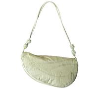 Borsa donna NALI' a spalla mod. Holly mezza luna in tessuto effetto seta con impunture colore verde pistacchio misure 35x20x10 cm