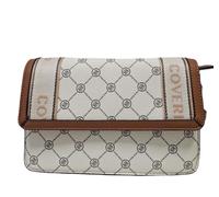 Borsa Donna Pattina Postina in Ecopelle Stampa Personalizzata Multitasche Tracolla Regolabile Art.8853 Dimensioni 24 X 15 X 10 Coveri. (BEIGE)