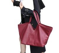 Borsa donna pelle Simple Tote Bag Large Capacity Soft Leather Y-shaped Genuine Light Luxury Solid Color Commuter Borse tote in pelle da donna(Red)
