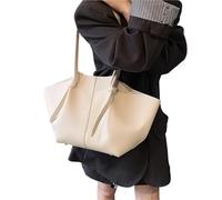 Borsa donna pelle Summer Large Capacity Tote Bag Lychee Pattern Solid Color Simple Texture One Shoulder Underarm Borse tote in pelle da donna(White)