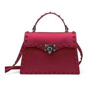 Borsa donna pochette manici tracolla rosso rivetto elegante pelle sintetica 2070