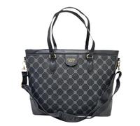 Borsa Donna Shopping Due Manici e Tracolla Regolabile/Removibile Ecopelle Stampa Personalizzata Coveri Dimensioni: 42 X 28 X 12 cm. ART. 6910 Colore NERO