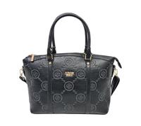 Borsa Donna Shopping Morbida in Ecopelle con ricami sul frontale, Due Manici comodi e Tracolla Regolabile/Removibile Dimensioni: 32 X 24 X 12 cm. ART. 2735 Marchio Coveri Colore Nero