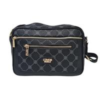 COVERI COLLECTION Borsa Donna Spallaccia Francesina in Ecopelle Stampa Personalizzata Multitasche Tracolla Regolabile Dimensioni: 27 X 20 X 10 cm. ART. 80011 Colore NERO