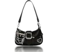 Borsa Donna Y2k Vintage Prime, Shoujo Y2k Bag, Borsa Vintage, Piccole Borse a Mano, Borse a Tracolla Degli Anni 2000, Borbonese a Tracolla Estetica, per L'uso Quotidiano (Pelle PU Nero)