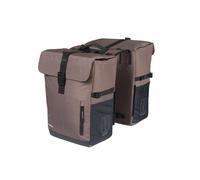 Borsa doppia con attacco universale per portapacchi Basil Move 2 x 15L ( Marrone / 30 L | velcro )